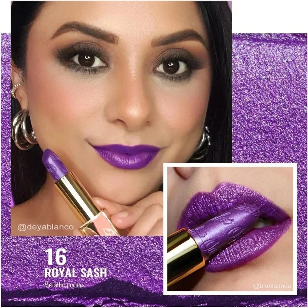 Oulac Metallic Glitter Purple Lipstick for Women 4.3 g/0.15 oz (Royal Sash(16)) - Picture 2 of 8